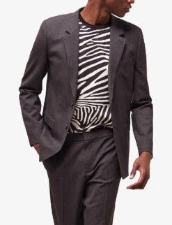 THE KOOPLES Notched-collar Single-breasted Stretch-wool Suit Jacket -KOOPES Clothing Shop R04127919 BLA02 ALT02