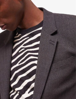 THE KOOPLES Notched-collar Single-breasted Stretch-wool Suit Jacket -KOOPES Clothing Shop R04127919 BLA02 ALT04