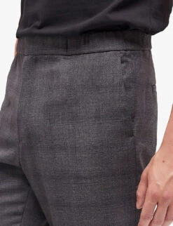 THE KOOPLES Prince Of Wales-check Regular-fit Straight-leg Stretch-woven Trousers -KOOPES Clothing Shop R04127971 BLA01 ALT02