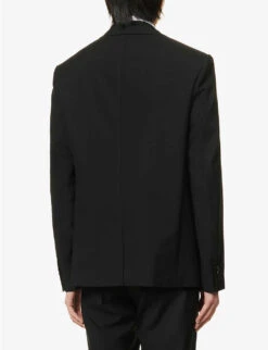 Bottega Veneta Notched-lapel Single-breasted Wool Blazer -KOOPES Clothing Shop R04129500 BLACK ALT03
