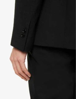 Bottega Veneta Notched-lapel Single-breasted Wool Blazer -KOOPES Clothing Shop R04129500 BLACK ALT04