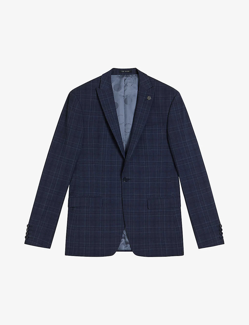 Ted Baker Chesijs Check-pattern Single-breasted Wool Jacket 3 Ted Baker Chesijs Check-pattern Single-breasted Wool Jacket