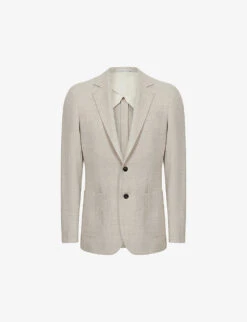 Reiss Attire Slim-fit Single-breasted Wool-blend Blazer
