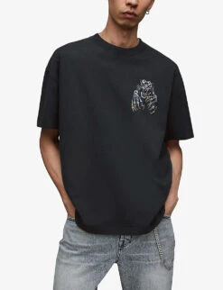 AllSaints Beast Graphic-print Cotton-jersey T-shirt 9 AllSaints Beast Graphic-print Cotton-jersey T-shirt -KOOPES Clothing Shop R04131341 WASHEDBLACK ALT02