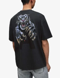 AllSaints Beast Graphic-print Cotton-jersey T-shirt 10 AllSaints Beast Graphic-print Cotton-jersey T-shirt -KOOPES Clothing Shop R04131341 WASHEDBLACK ALT03