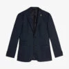 Ted Baker Cromjs Check-pattern Stretch Wool-blend Jacket -KOOPES Clothing Shop R04131834 NAVY M