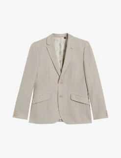 Ted Baker Lancej Slim-fit Single-breasted Linen-wool Blend Blazer