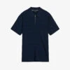 Ted Baker Stree Half-zip Textured Stretch-knit Polo Shirt 2 Ted Baker Stree Half-zip Textured Stretch-knit Polo Shirt -KOOPES Clothing Shop R04133329 NAVY M