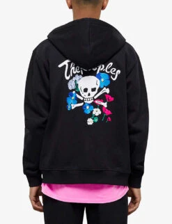 THE KOOPLES Graphic-print Zip-up Cotton Hoody -KOOPES Clothing Shop R04136819 BLA01 ALT03