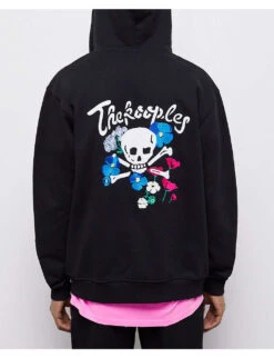THE KOOPLES Graphic-print Zip-up Cotton Hoody -KOOPES Clothing Shop R04136819 BLA01 ALT04