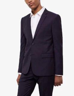 THE KOOPLES Notched-lapels Single-breasted Wool Suit Jacket -KOOPES Clothing Shop R04137098 NAV01 ALT02