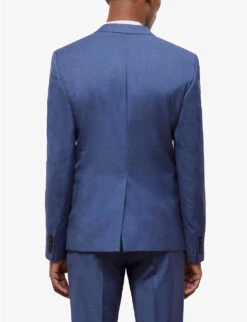 THE KOOPLES Single-breasted Peak-lapels Wool Blazer -KOOPES Clothing Shop R04137104 BLU01 ALT03