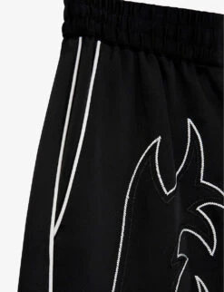 THE KOOPLES Western-print Relaxed-fit Satin Shorts -KOOPES Clothing Shop R04137812 BLA01 ALT02