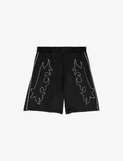 THE KOOPLES Western-print Relaxed-fit Satin Shorts