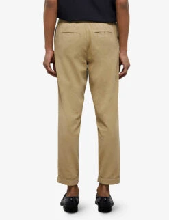 THE KOOPLES Straight-leg Turn-up Hem Cotton Trousers -KOOPES Clothing Shop R04137816 BEI01 ALT03