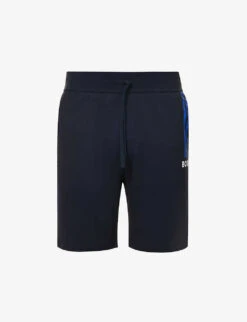 Boss Authentic Logo-print Elasticated-waist Cotton-jersey Shorts