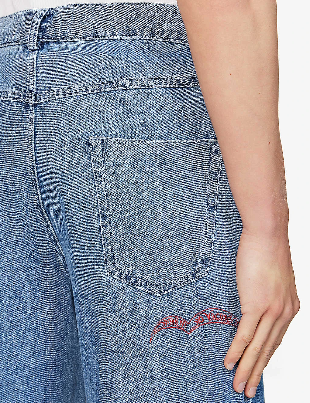 Marni Brand-appliqué Flared-hem Flared-leg Relaxed-fit Trousers 7 Marni Brand-appliqué Flared-hem Flared-leg Relaxed-fit Trousers - Image 5