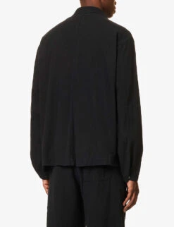 Undercover Buttoned-cuff Slip-pocket Relaxed-fit Cotton Jacket -KOOPES Clothing Shop R04143677 BLACK ALT03