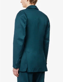 Akiel Padded-shoulder Regular-fit Wool Jacket -KOOPES Clothing Shop R04144195 FORESTGREEN ALT03