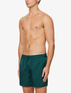 Brand-embroidered Regular-fit Swim Shorts -KOOPES Clothing Shop R04144726 DEEPLAGOON ALT02