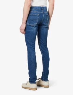 7 For All Mankind Slimmy Slim-fit Tapered-leg Stretch-denim Jeans -KOOPES Clothing Shop R04145113 MIDBLUE ALT03