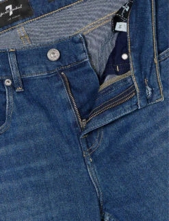 7 For All Mankind Slimmy Slim-fit Tapered-leg Stretch-denim Jeans -KOOPES Clothing Shop R04145113 MIDBLUE ALT06