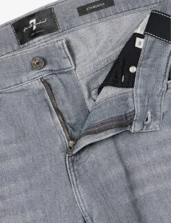 7 For All Mankind Standard Left Hand Seven Mile Mid-rise Straight-leg Stretch-denim Jeans -KOOPES Clothing Shop R04145114 GREY ALT06