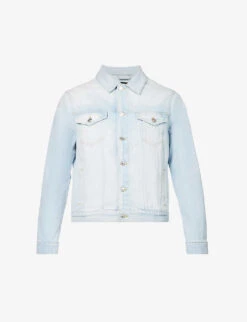 7 For All Mankind Breezy Faded-wash Stretch-denim Jacket