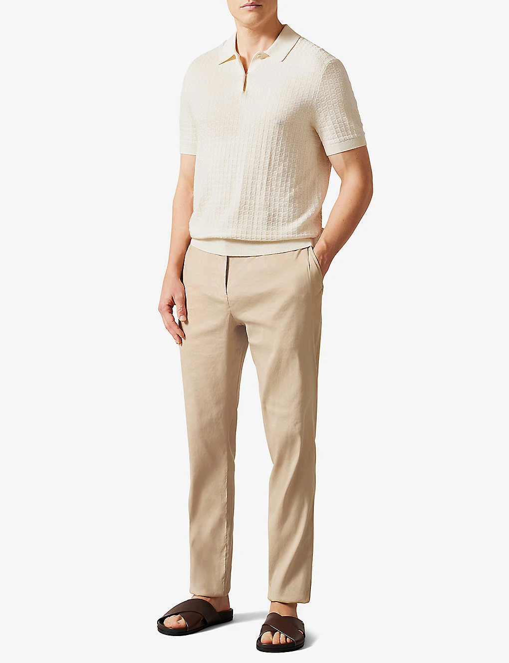 Ted Baker Kimmel Straight-leg Mid-rise Stretch Linen-blend Trousers 4 Ted Baker Kimmel Straight-leg Mid-rise Stretch Linen-blend Trousers - Image 2