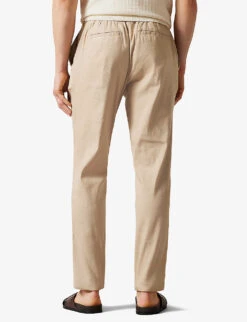 Ted Baker Kimmel Straight-leg Mid-rise Stretch Linen-blend Trousers 9 Ted Baker Kimmel Straight-leg Mid-rise Stretch Linen-blend Trousers -KOOPES Clothing Shop R04145326 STONE ALT03