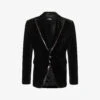 DSQUARED2 Single-breasted Sequin-trim Velour Jacket 1 DSQUARED2 Single-breasted Sequin-trim Velour Jacket -KOOPES Clothing Shop R04145471 BLACK M