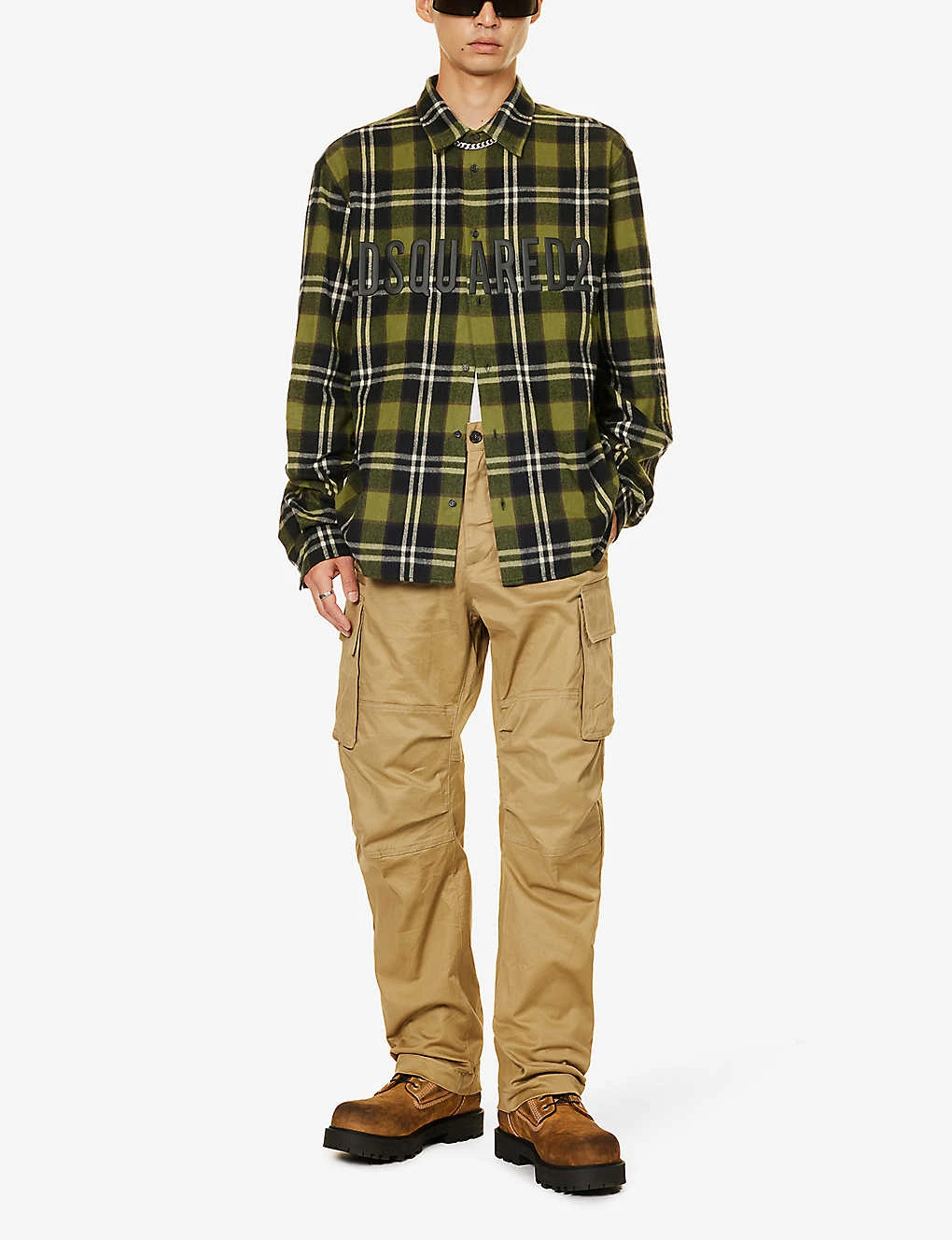 DSQUARED2 Check-print Straight-leg Mid-rise Stretch-cotton Cargo Trousers 4 DSQUARED2 Check-print Straight-leg Mid-rise Stretch-cotton Cargo Trousers - Image 2