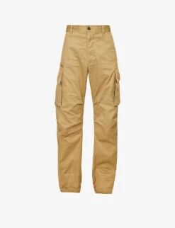 DSQUARED2 Check-print Straight-leg Mid-rise Stretch-cotton Cargo Trousers