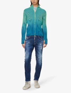 DSQUARED2 Skater Paint-print Slim-fit Stretch-denim Jeans 10 DSQUARED2 Skater Paint-print Slim-fit Stretch-denim Jeans -KOOPES Clothing Shop R04145486 NAVYBLUE ALT01