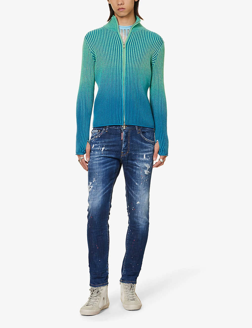 DSQUARED2 Skater Paint-print Slim-fit Stretch-denim Jeans 4 DSQUARED2 Skater Paint-print Slim-fit Stretch-denim Jeans - Image 2