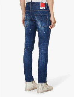 DSQUARED2 Skater Paint-print Slim-fit Stretch-denim Jeans 12 DSQUARED2 Skater Paint-print Slim-fit Stretch-denim Jeans -KOOPES Clothing Shop R04145486 NAVYBLUE ALT03