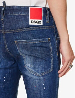 DSQUARED2 Skater Paint-print Slim-fit Stretch-denim Jeans 14 DSQUARED2 Skater Paint-print Slim-fit Stretch-denim Jeans -KOOPES Clothing Shop R04145486 NAVYBLUE ALT05