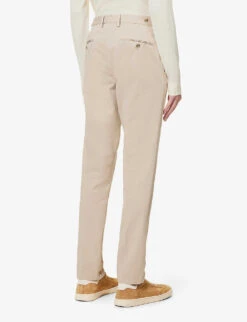 Oscar Jacobson Danwick Jetted-pocket Tapered-leg Regular-fit Stretch-cotton Trousers -KOOPES Clothing Shop R04145843 WASHEDBEIGE ALT03