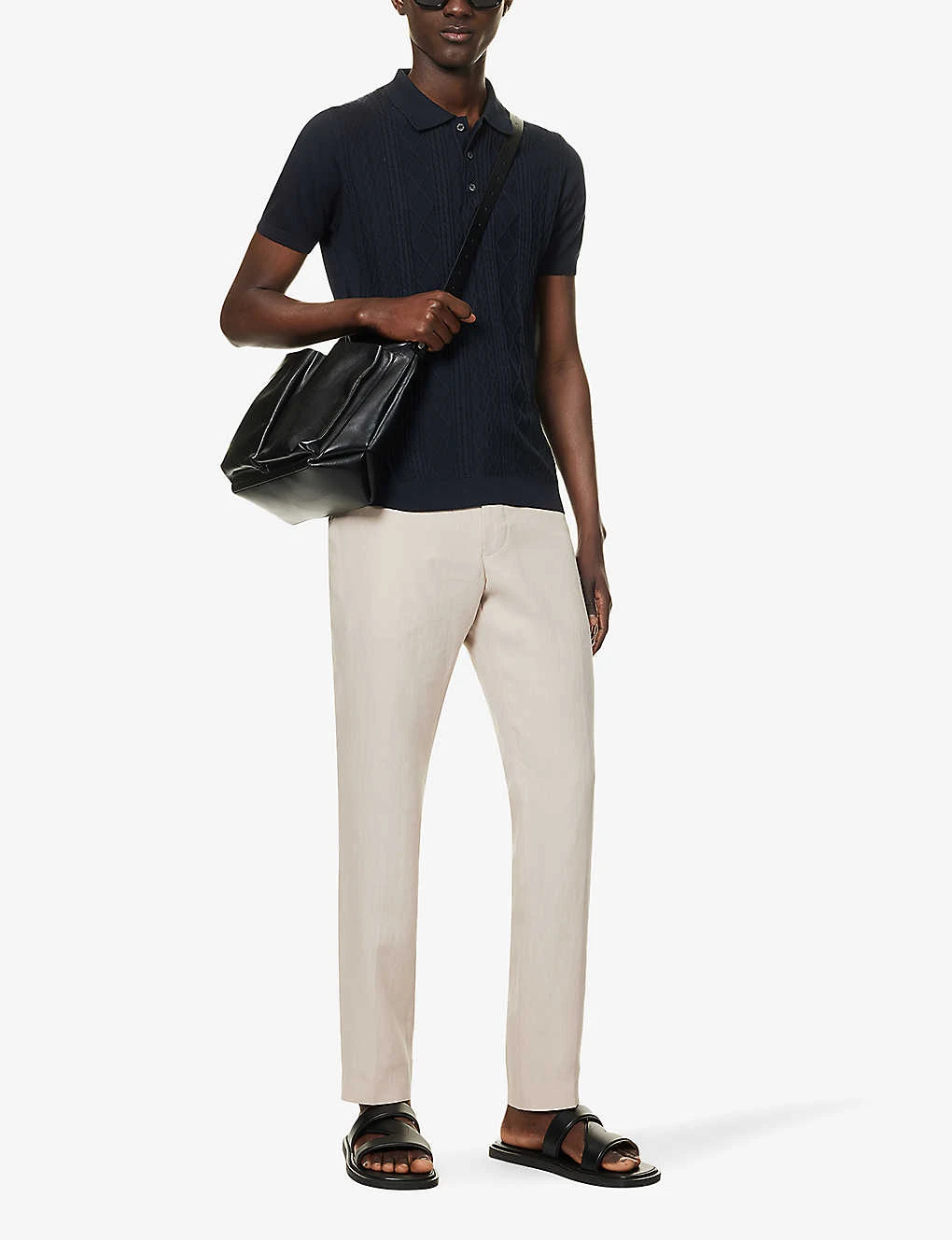 Oscar Jacobson Bard Cable-knit Cotton-knit Polo Shirt 4 Oscar Jacobson Bard Cable-knit Cotton-knit Polo Shirt - Image 2