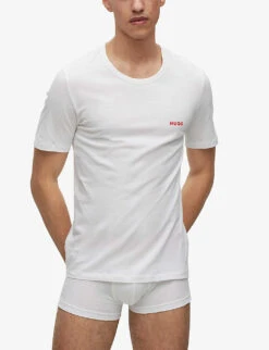 Hugo Pack Of Three Logo-print Regular-fit Cotton-jersey T-shirts 9 Hugo Pack Of Three Logo-print Regular-fit Cotton-jersey T-shirts -KOOPES Clothing Shop R04145963 WHITE ALT02