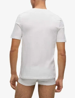 Hugo Pack Of Three Logo-print Regular-fit Cotton-jersey T-shirts 10 Hugo Pack Of Three Logo-print Regular-fit Cotton-jersey T-shirts -KOOPES Clothing Shop R04145963 WHITE ALT03