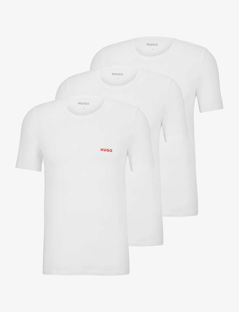 Hugo Pack Of Three Logo-print Regular-fit Cotton-jersey T-shirts 3 Hugo Pack Of Three Logo-print Regular-fit Cotton-jersey T-shirts