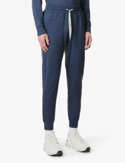 Vuori Ponto Brand-patch Stretch Recycled-polyester Jogging Bottoms -KOOPES Clothing Shop R04146301 AZUREHEATHER ALT02