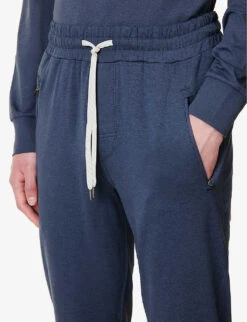 Vuori Ponto Brand-patch Stretch Recycled-polyester Jogging Bottoms -KOOPES Clothing Shop R04146301 AZUREHEATHER ALT04