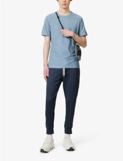 Vuori Sunday Brand-print Stretch Recycled-polyester Jogging Bottoms 8 Vuori Sunday Brand-print Stretch Recycled-polyester Jogging Bottoms -KOOPES Clothing Shop R04146305 INKHEATHER ALT01