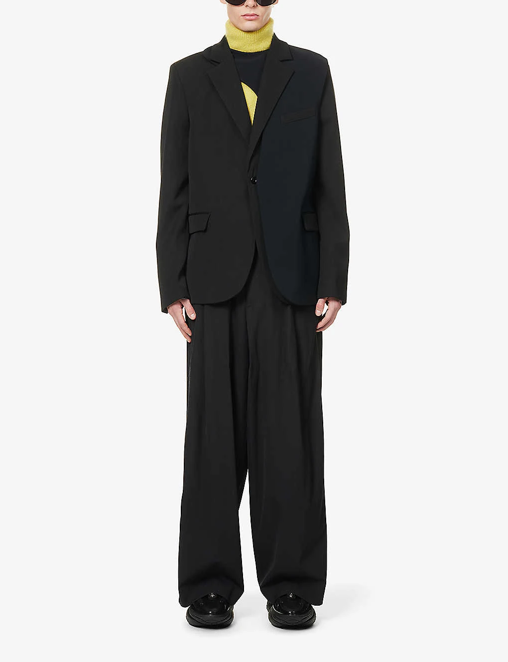 Dive Cross-panel Single-breasted Relaxed-fit Wool Jacket 4 Dive Cross-panel Single-breasted Relaxed-fit Wool Jacket - Image 2