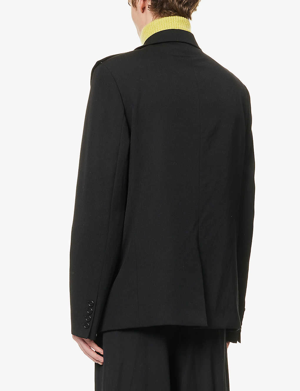 Dive Cross-panel Single-breasted Relaxed-fit Wool Jacket 6 Dive Cross-panel Single-breasted Relaxed-fit Wool Jacket - Image 4