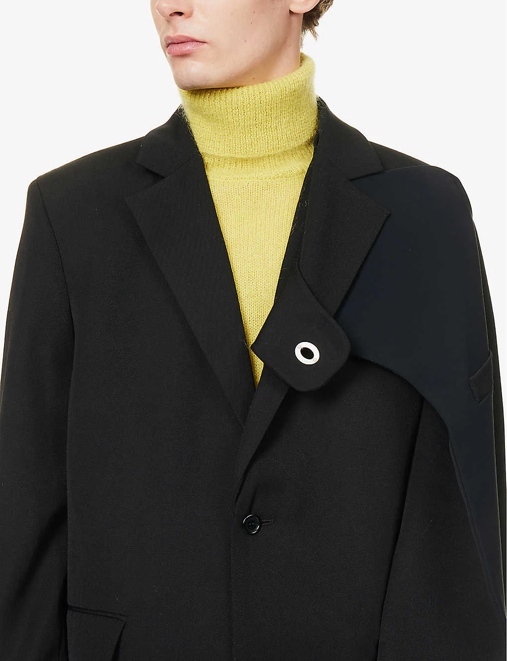 Dive Cross-panel Single-breasted Relaxed-fit Wool Jacket 7 Dive Cross-panel Single-breasted Relaxed-fit Wool Jacket - Image 5