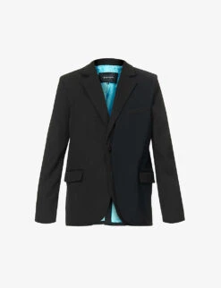 Dive Cross-panel Single-breasted Relaxed-fit Wool Jacket
