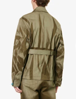 Dive Closure Self-tie Fastening Regular-fit Stretch-cotton Jacket 10 Dive Closure Self-tie Fastening Regular-fit Stretch-cotton Jacket -KOOPES Clothing Shop R04146762 KAKHIPRINTED ALT03